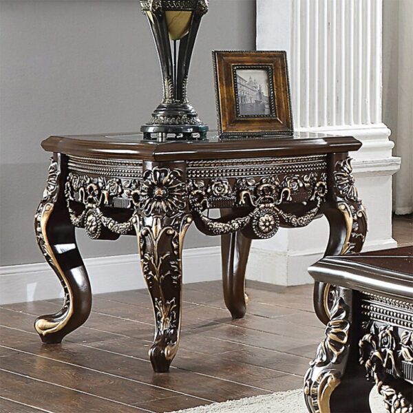 Perfect Brown with Metallic Antique Gold 3PCs Coffee Table Set HD-905 C By Homey Design 8