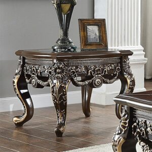 Belle Silver End Table Hd-905 C By Homey Design | Mobilia Cleopatra Belle Silver End Table HD-905 C By Homey Design
