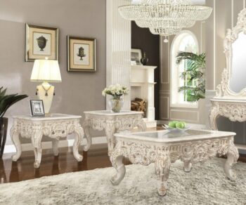 Ivory 3 Coffee Table Set HD-998I By Homey Design 4