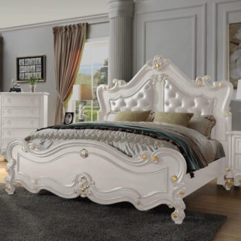 Luna Silver 4 PCs California King Bedroom Set HD-999 By Homey Design