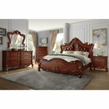 Cherry & Gold Eastern 4 PCs King Bedroom HD-999 By Homey Design
