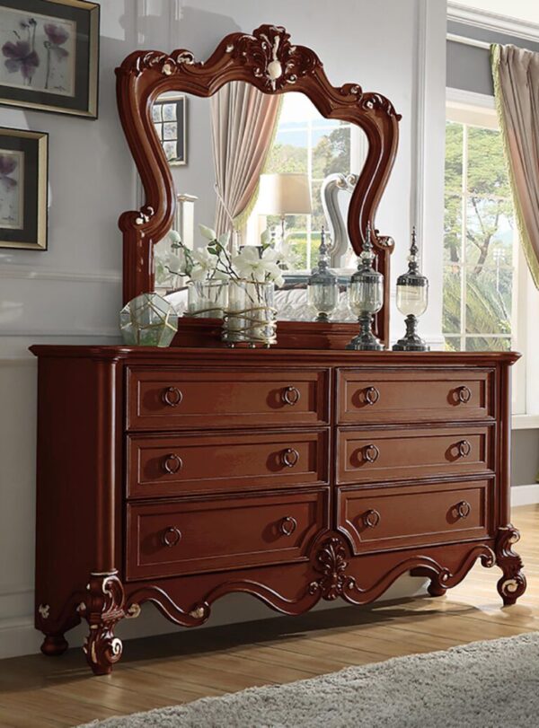 Cherry & Gold Eastern 4 PCs King Bedroom HD-999 By Homey Design 8