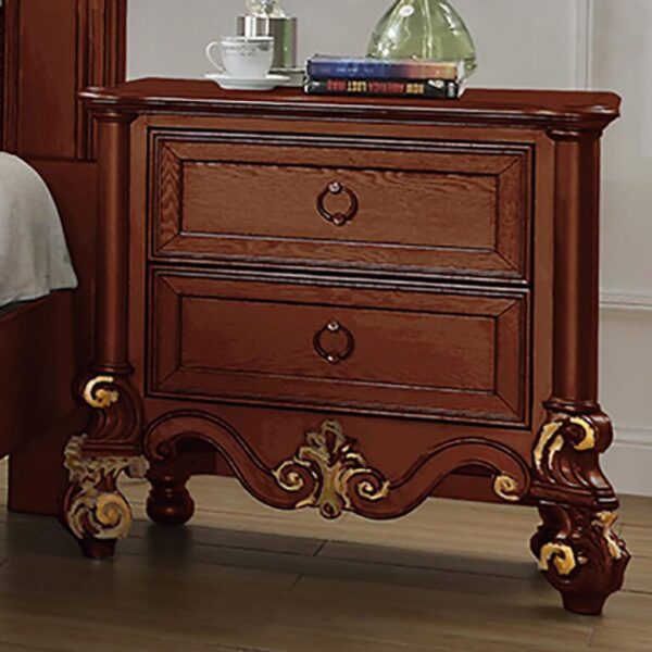 Cherry & Gold Eastern 4 PCs King Bedroom HD-999 By Homey Design 10