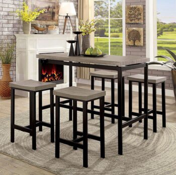 Vilvoorde 5 Pc. Counter Ht. Table Set  CM3454PT-5PK BY Furniture of America