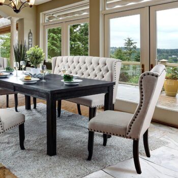 Sania 84″ Dining Table  CM3324BK-T-84 BY Furniture of America