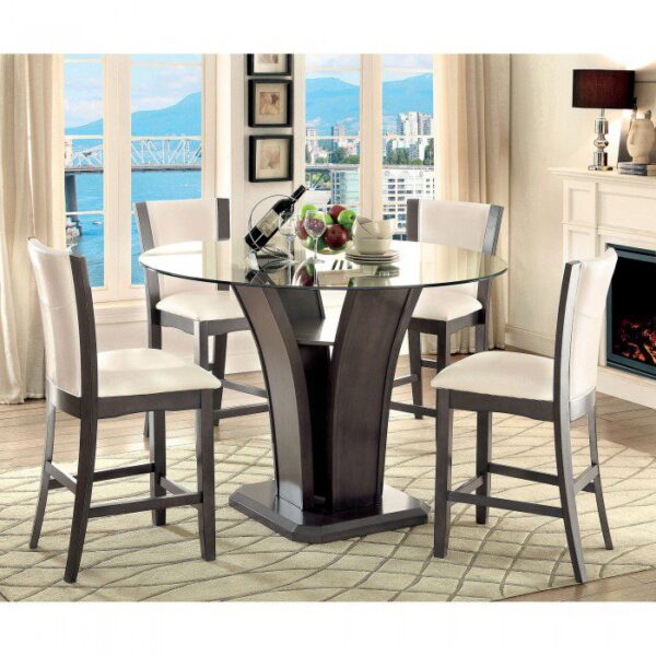 Manhattan Round Counter Ht. Table  CM3710GY-PT BY Furniture of America 8