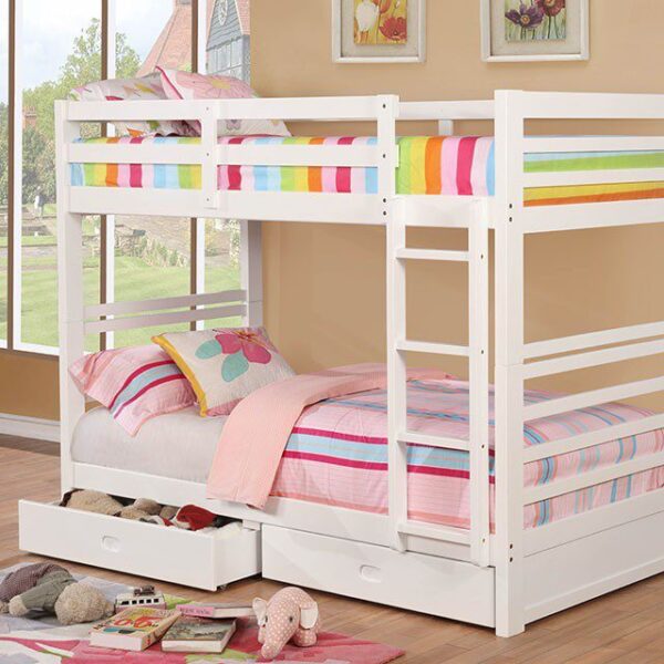 California Twin/Twin Bunk Bed CM-BK588T-WH BY Furniture of America 6