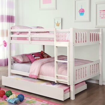 Cameron Full/Full Bunk Bed, White CM-BK929F-WH BY Furniture of America