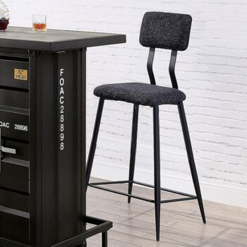 Dicarda Bar Ht. Chair (2/CTN) CM3789BK-BC-2PK BY Furniture of America