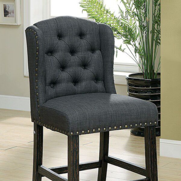 Sania Counter Ht. Chair (2/Box) CM3324BK-GY-PCW-2PK BY Furniture of America 5