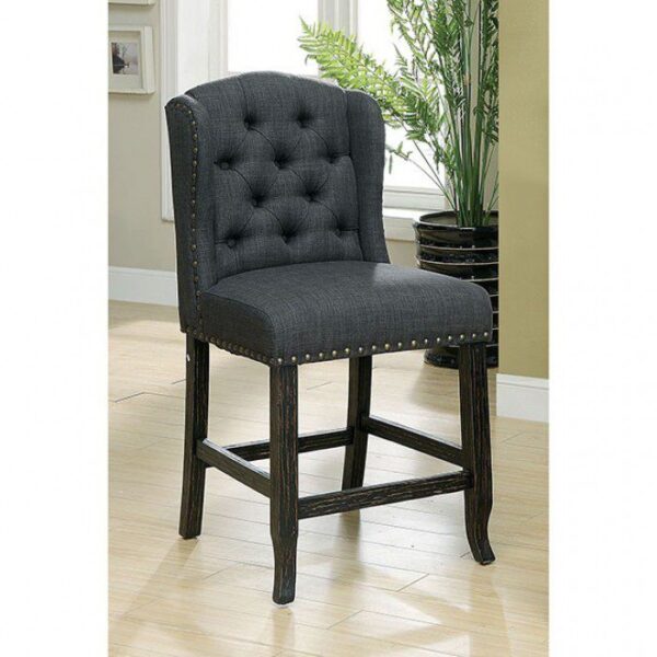 Sania Counter Ht. Chair (2/Box) CM3324BK-GY-PCW-2PK BY Furniture of America 6