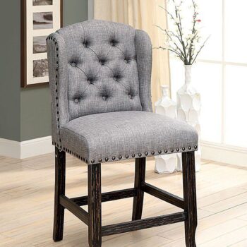 Sania Counter Ht. Chair (2/Box) CM3324BK-LG-PCW-2PK BY Furniture of America