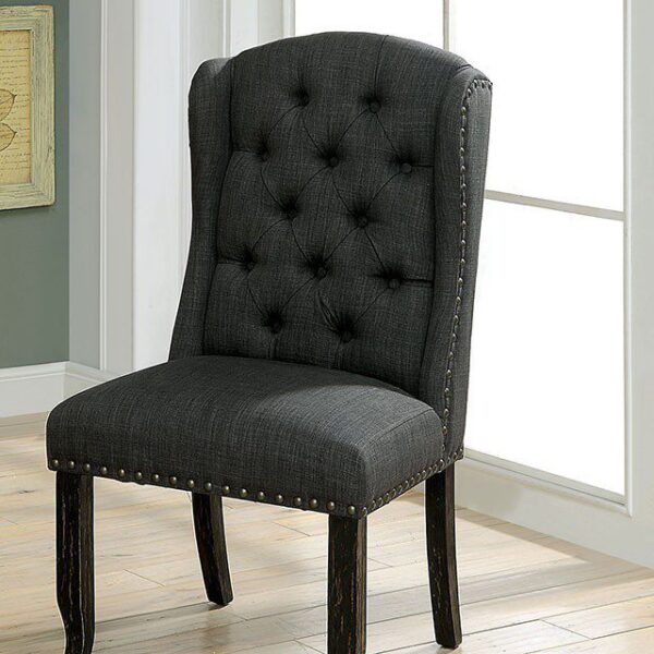 Sania Side Chair (2/Box) CM3324BK-GY-SC-2PK BY Furniture of America 6