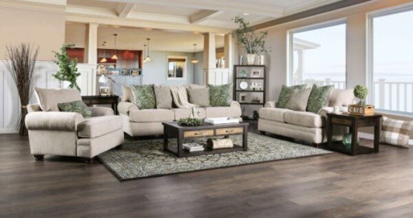 Cream Hatfield Loveseat SM5158-LV BY Furniture of America 11