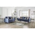 Satin Blue, Silver Jodie Sofa SM2687-SF  BY Furniture of America 18