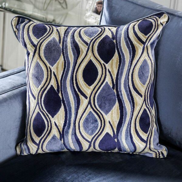 Satin Blue, Silver Jodie Sofa SM2687-SF  BY Furniture of America 13