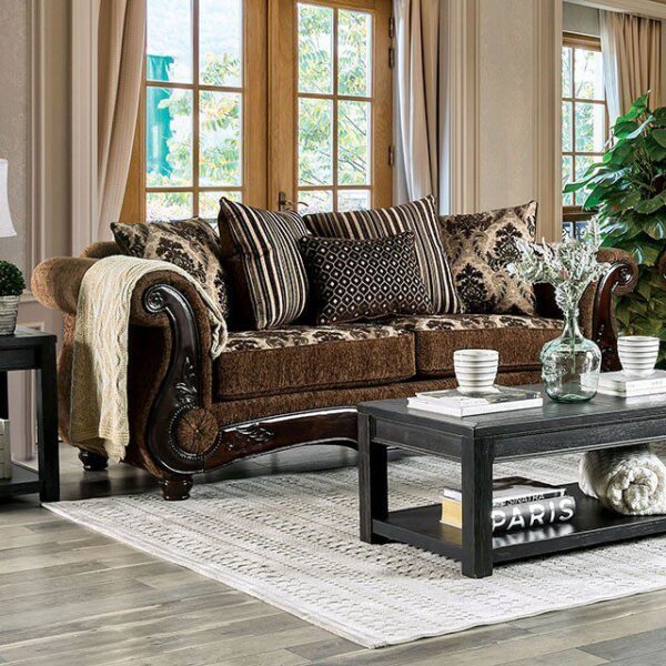 Brown, Dark Walnut Tilde Sofa SM6430-SF  BY Furniture of America 6