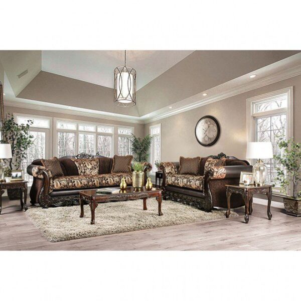 Brown, Gold Newdale Sofa SM6427-SF  BY Furniture of America 7