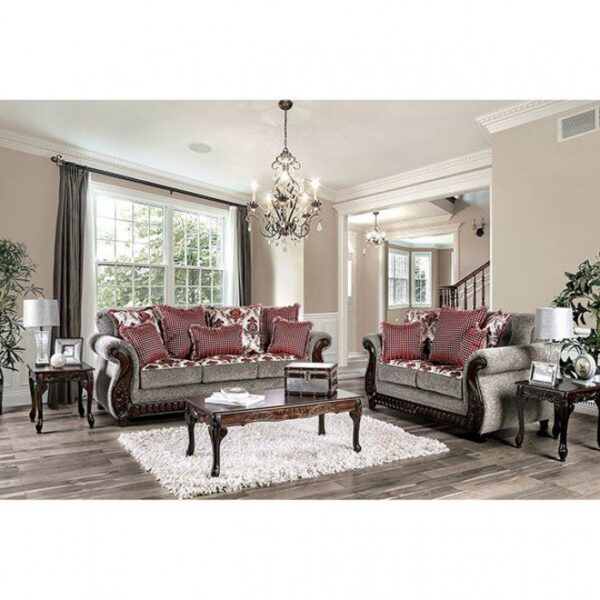Light Gray, Red Whitland Love Seat SM6219-LV BY Furniture of America 7