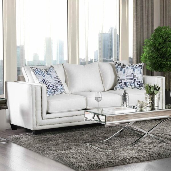 Off-White, Blue Ilse Sofa SM2675-SF  BY Furniture of America 16