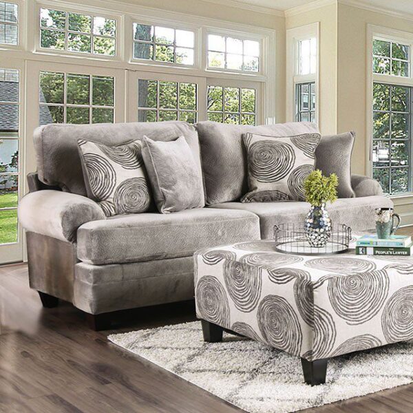 Gray, Pattern Bonaventura Sofa SM5142GY-SF  BY Furniture of America 6