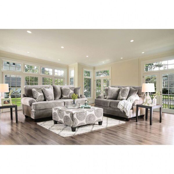 Gray, Pattern Bonaventura Love Seat SM5142GY-LV BY Furniture of America 8