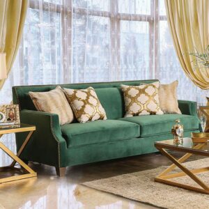 Emerald Green, Gold Verdante Sofa SM2271-SF BY Furniture of America