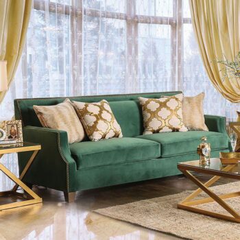 Emerald Green, Gold Verdante Sofa SM2271-SF  BY Furniture of America