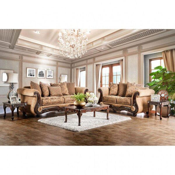 Tan, Gold Nicanor Sofa SM6407-SF  BY Furniture of America 14