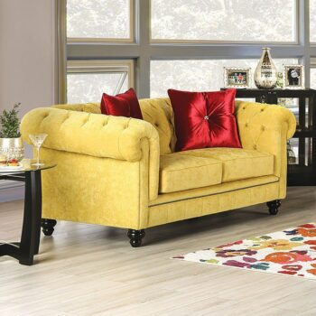 Royal Yellow, Red Eliza Loveseat SM2284-LV BY Furniture of America