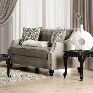 Light Brown Ezrin Love Seat SM2668-LV BY Furniture of America