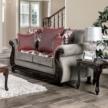 Light Gray, Red Whitland Love Seat SM6219-LV BY Furniture of America 6