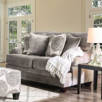 Gray, Pattern Bonaventura Love Seat SM5142GY-LV BY Furniture of America