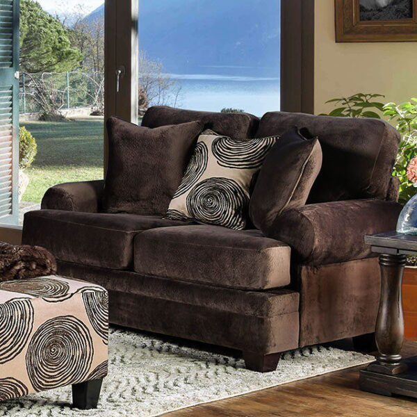 Brown Bonaventura Love Seat SM5142BR-LV BY Furniture of America 9