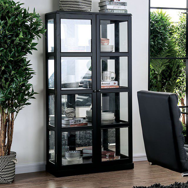 Vilas Curio Cabinet CM-CR140BK BY Furniture of America