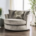 Gray, Pattern Bonaventura Swivel Chair SM5142GY-CH BY Furniture of America 11