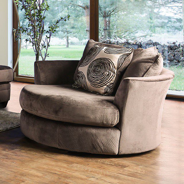 Brown Bonaventura Swivel Chair SM5142BR-CH BY Furniture of America