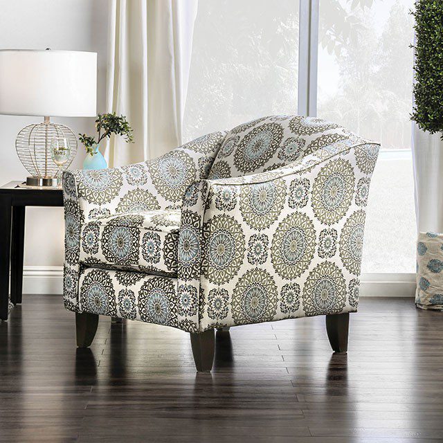 Ivory, Pattern Misty Floral Chair SM8141-CH-FL BY Furniture of America