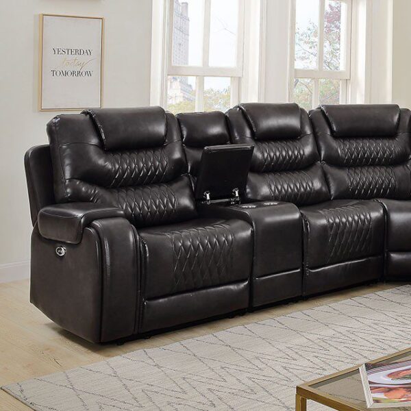 Mariah Power Sectional CM6895GY By Furniture of America 8