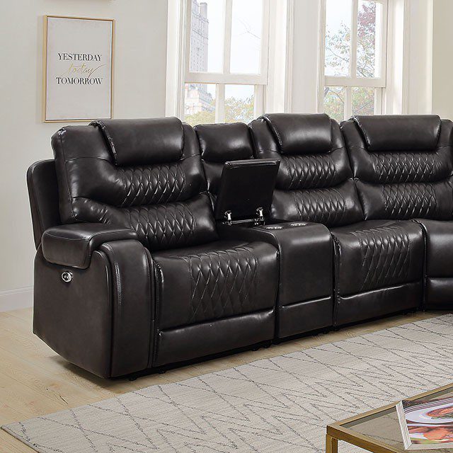 Mariah Power Sectional CM6895GY By Furniture of America