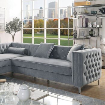 Amie Sectional CM6652GY-SECT By Furniture of America