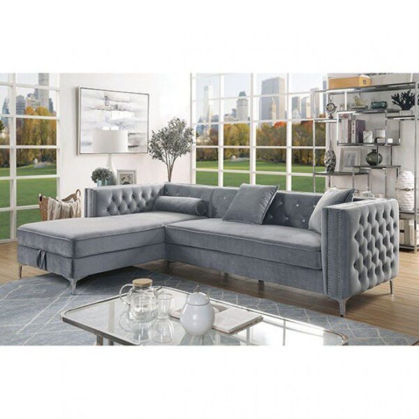 Amie Sectional CM6652GY-SECT By Furniture of America 11