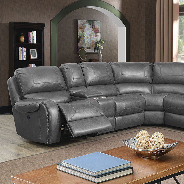 Joanne Power Sectional CM6951GY-PM-SECT By Furniture of America 6
