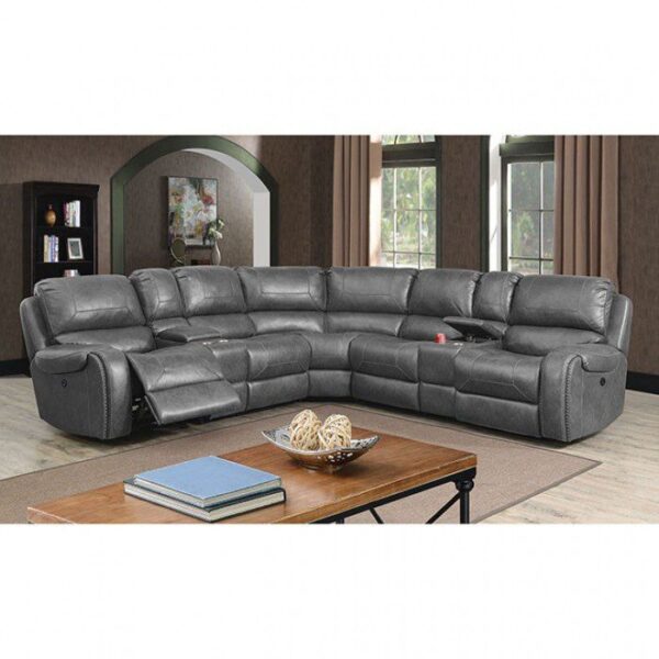 Joanne Power Sectional CM6951GY-PM-SECT By Furniture of America 7