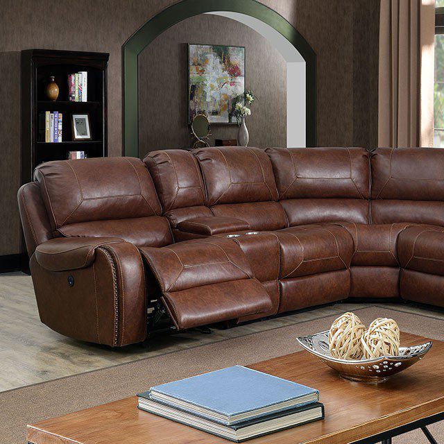 Joanne Power Sectional CM6951BR-PM-SECT By Furniture of America