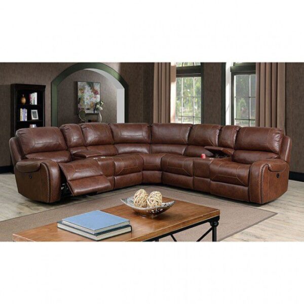 Joanne Power Sectional CM6951BR-PM-SECT By Furniture of America 7