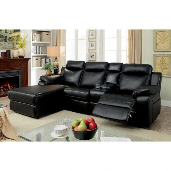 Hardy Sectional w/ Console CM6781BK By Furniture of America 9