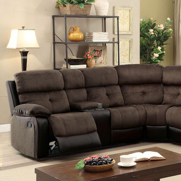Hadley Sectional w/ 2 Consoles CM6871 By Furniture of America 6
