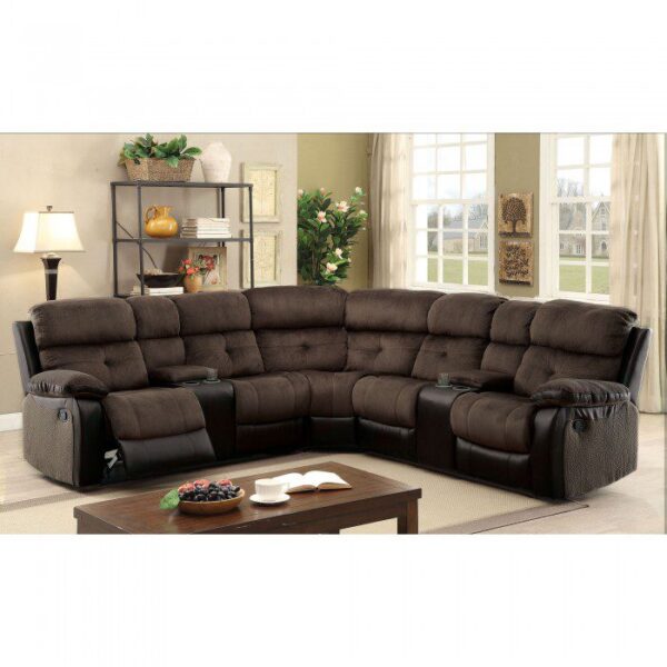 Hadley Sectional w/ 2 Consoles CM6871 By Furniture of America 7