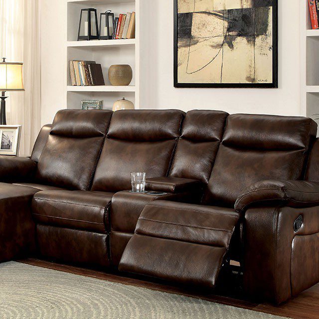 Hardy Sectional w/ Console CM6781BR By Furniture of America